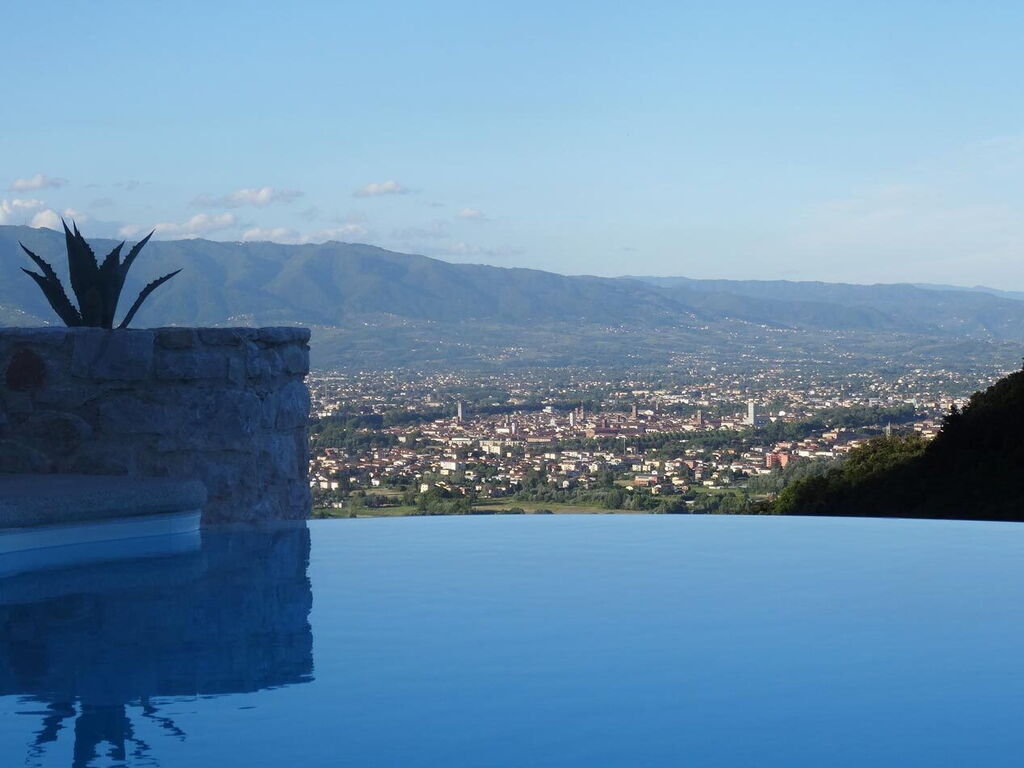 Panoramic view over Lucca from a holiday rental villa in Tuscany